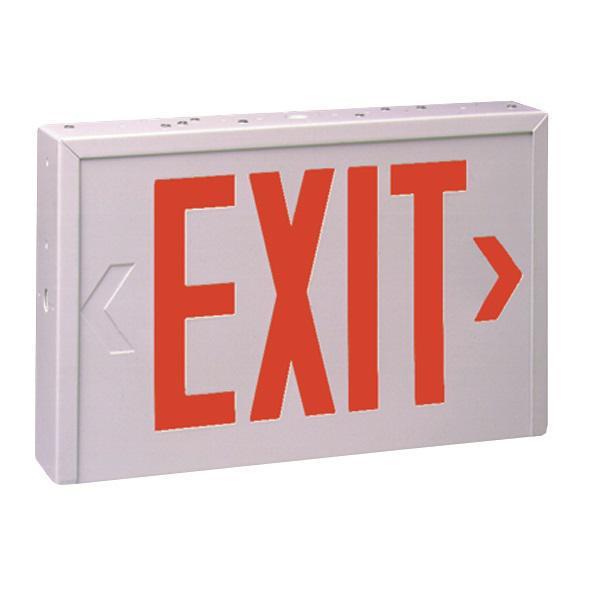 E100 II LED Exit, AC, Black, Double Face, Red Letters